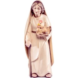 Hirtin mit Henne Artis Krippe – Frau mit Huhn im Arm