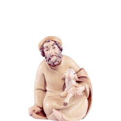 Hirt sitzend mit Lamm Artis Krippe – Krippenfigur mit Lamm im Arm