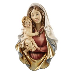 Wall Madonna Raffaelo, colored woodcarving