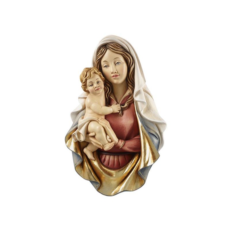 Wall Madonna Raffaelo, colored woodcarving