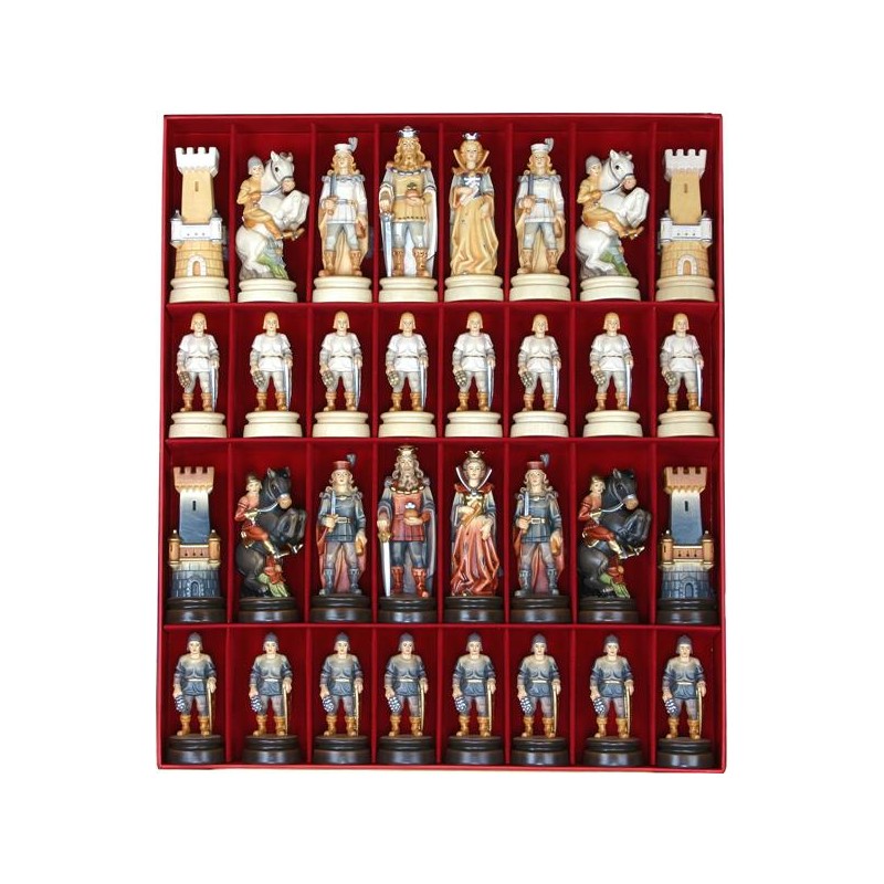 Knight's wood carved chess...