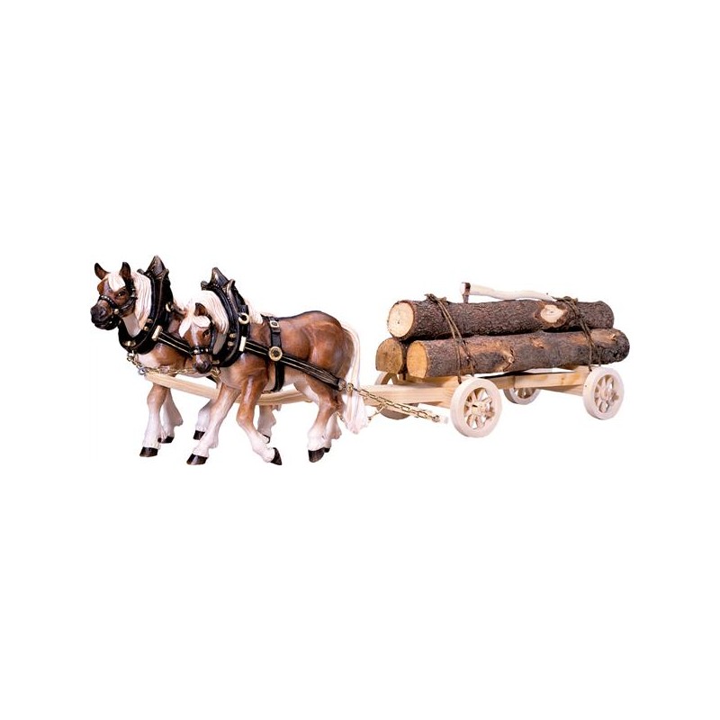 2 Draw-horses with woodcart