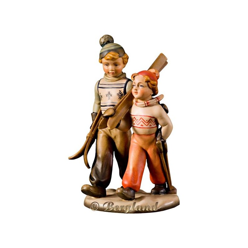 Coppia di sciatori bambini