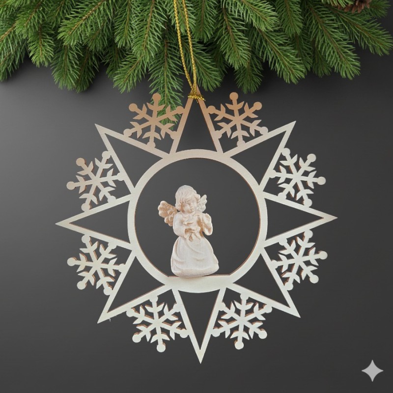 Snowflake angel with bird