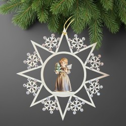 Snowflake angel with tree 56 Swarowski
