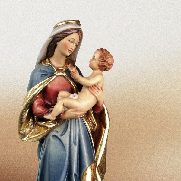 Statua della Madonna in stile Classico della Val Gardena, armonia ed eleganza.